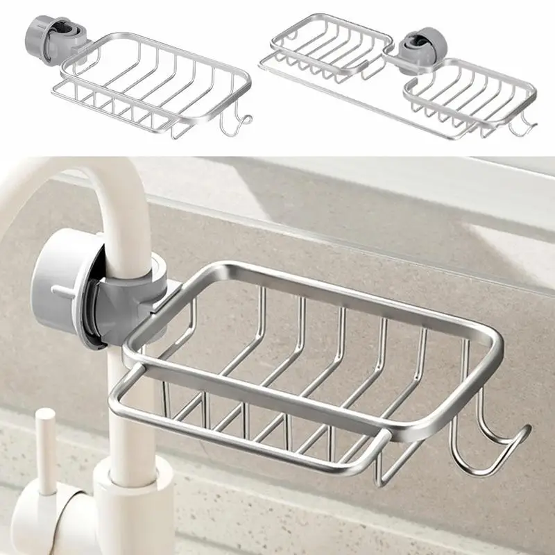 

Sink Organizer Sponge Holder Kitchen Stainless Steel Sink Drain Kitchen Soap Drainer Faucet Holder Towel Rack Shelf Organizer