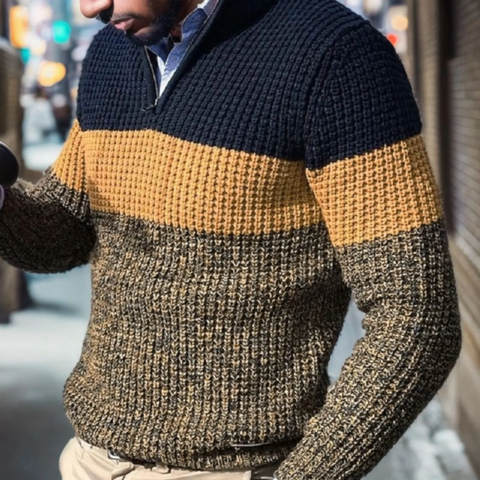 

Mens Sweaters Knit Crew Neck Pullover Autumn Winter Sweater Slim Soft Thicken Sweaters Warm Thermal Thick Streetwear Sweaters