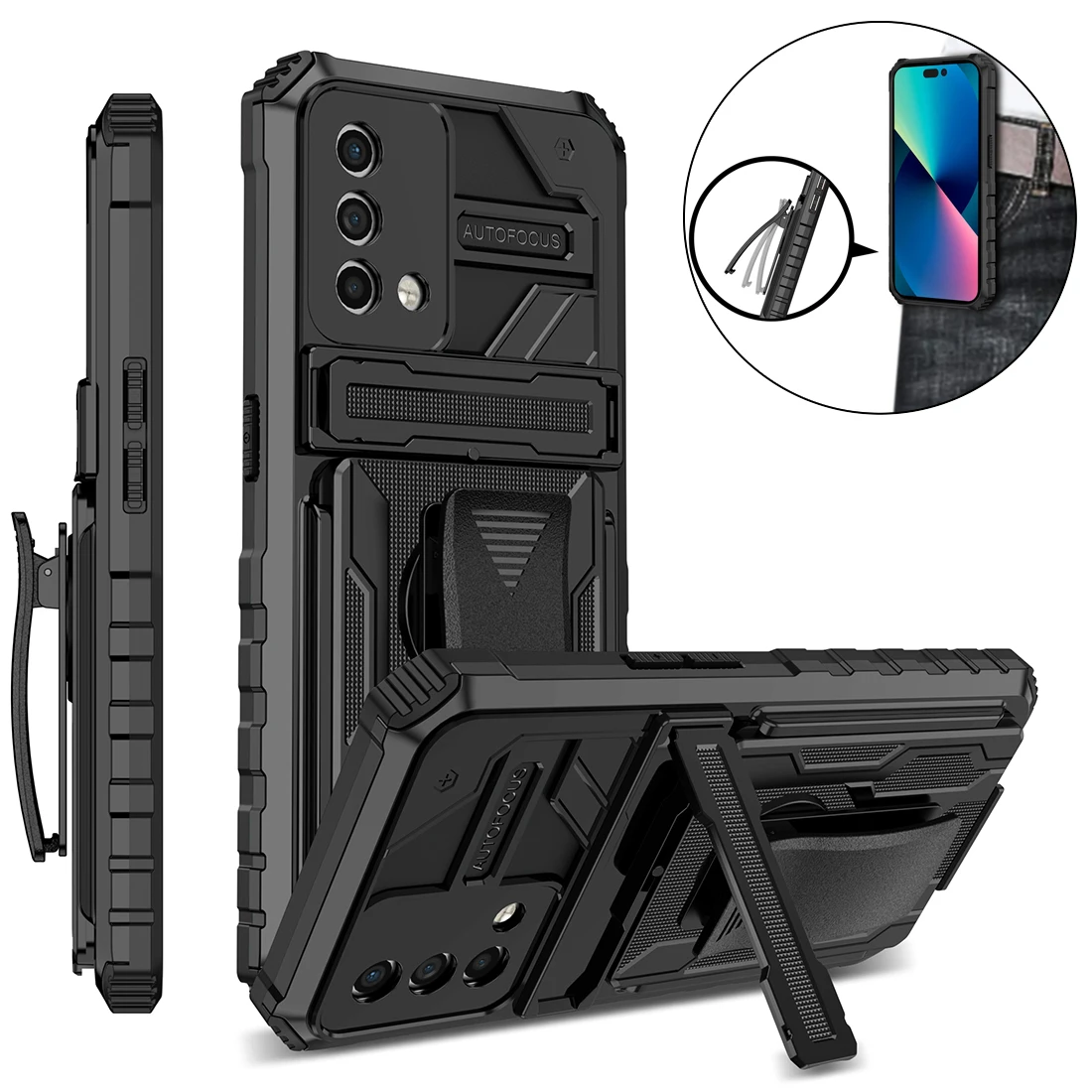 Oppo A54 4G Custodia Protettiva Antiurto Per Clip Da Cintura Custodia Per Cavalletto Per Oppo A74 4G/A94 /A53 A16 A16S A15 A15S A7 A5S A12 A5S A7 F9