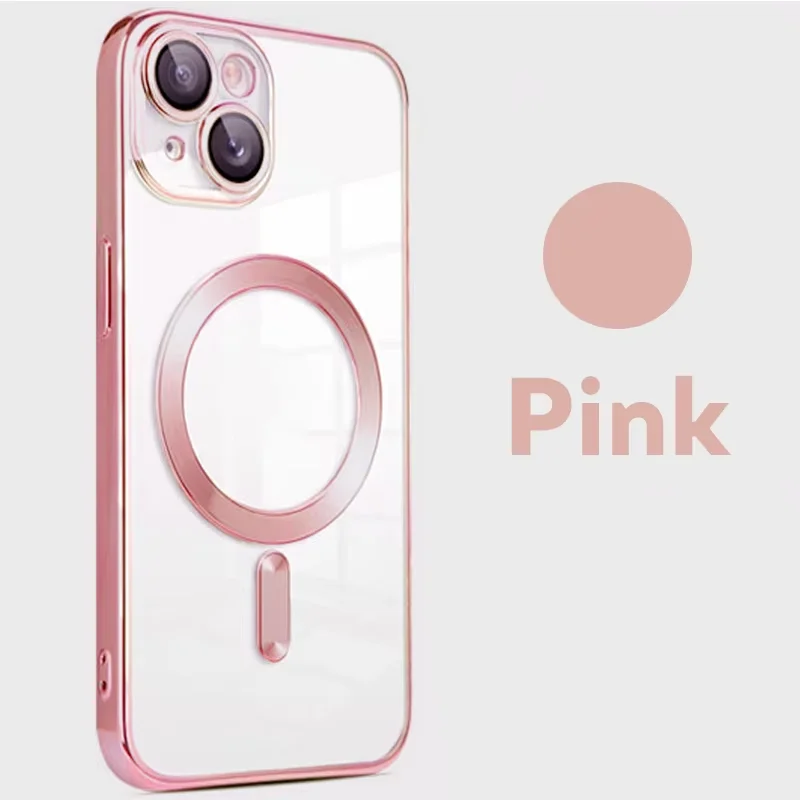 Enhanced Magnetic Clear Plating Cover for Magsafe Original Case