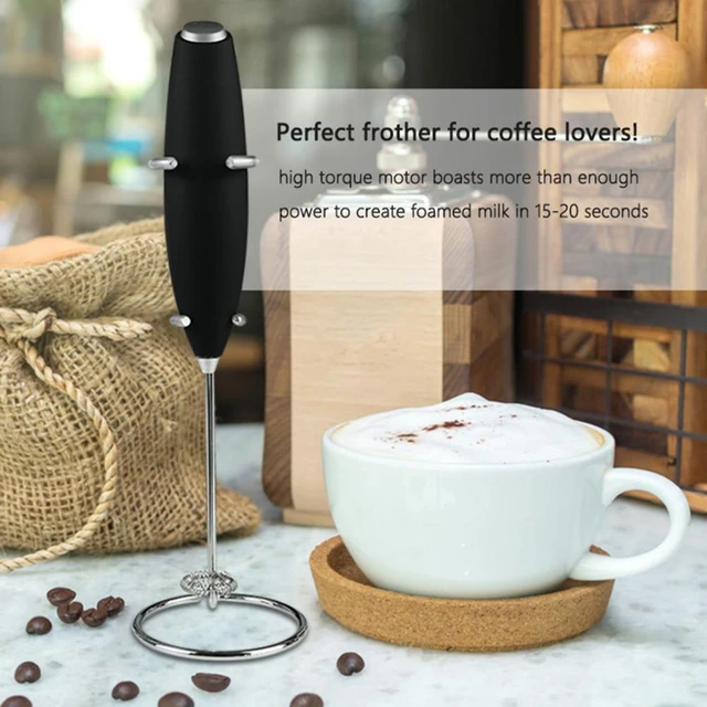 Milk Frother Handheld With Stainless Steel Stand,Electric Milk Frother For  Coffee,Electric Whisk Drink Mixer For Lattes - AliExpress