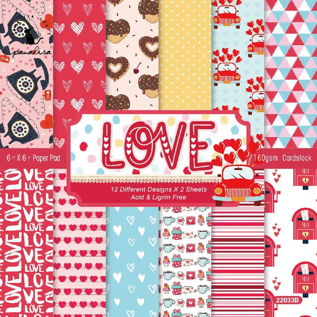 Valentine Love Scrapbook Paper Pad 6×6” 24 Sheets Single-Sided Pattern  Paper, Designer Planner Paper, Junk Journal Craft Paper - AliExpress