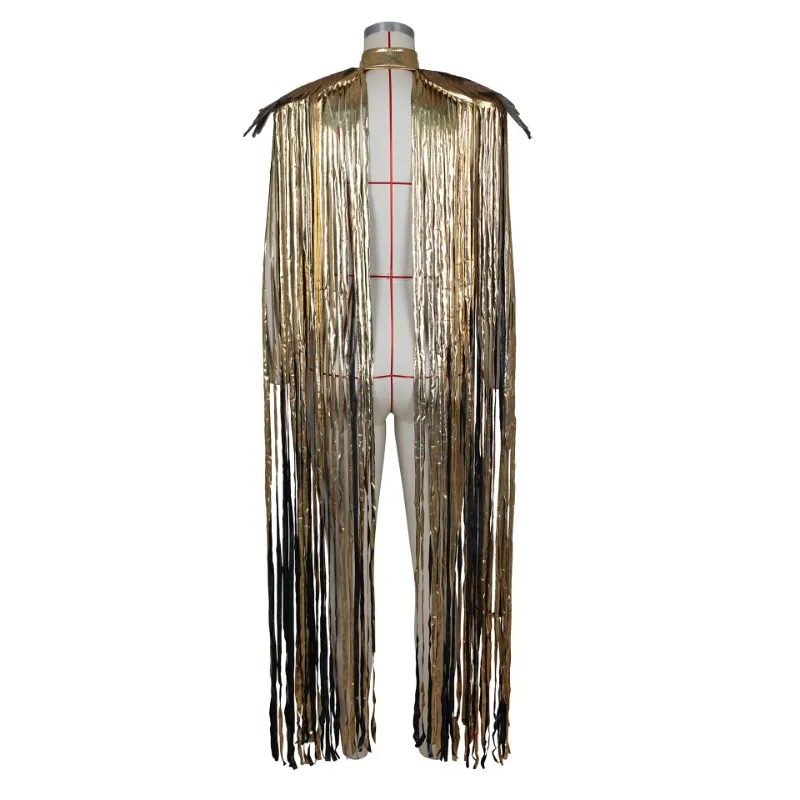 Leosoxs Gothic Sequin Fringe Tassel Wings Cover Ups Unisex Y2K Cosplay Costumes Capes Streetwear Beach Party Shawl Cloak