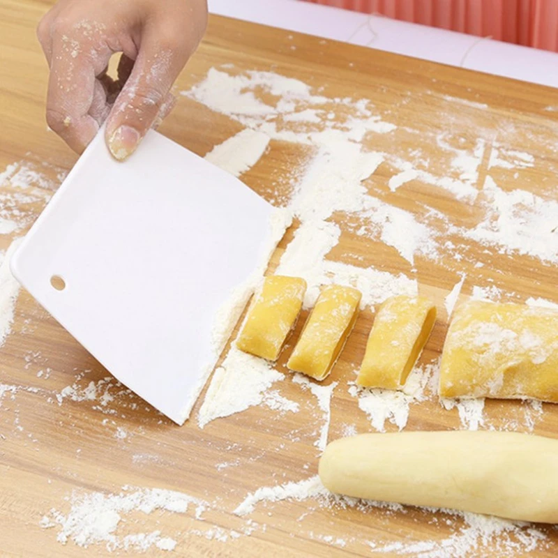 Kitchen Cake Spatulas Tools Fondant White Trapezoid Bread Baker PP Butter Knife Plastic Pastry Cutter Pizza Dough Scraper