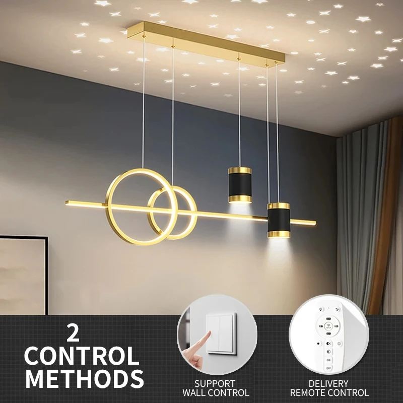 Modern Dining Room Pendant Light LED Smart Remote Control Dining Table Hanging Lamp Luxury Lustre Home Indoor Decor Chandelier 3