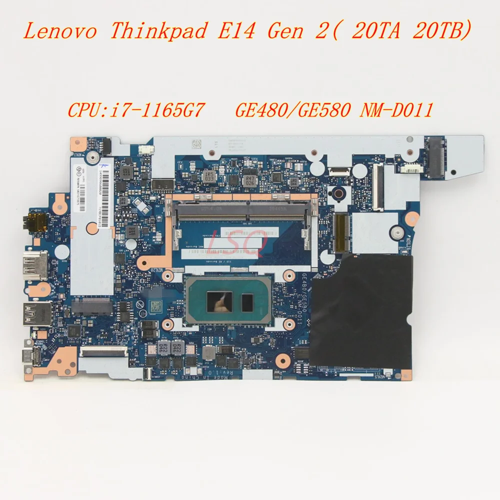 Nuovo Per Lenovo Thinkpad E14 Gen 2( 20Ta 20Tb) Cpu Della Scheda Madre Del Computer Portatile: I7-1165G7 Ge480/Ge580 Nm-D011 Muslimah