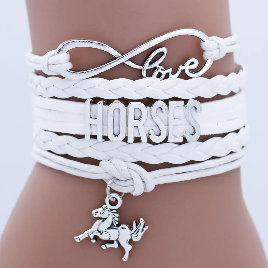 Pulsera Con Dije De Caballo, Joyería Ecuestre Para Amantes De Los Caballos, Pulsera Ajustable Con Forma De Poni Infinito Para Mujeres, Adolescentes Y Niñas, Metal, No Es Una Piedra Preciosa