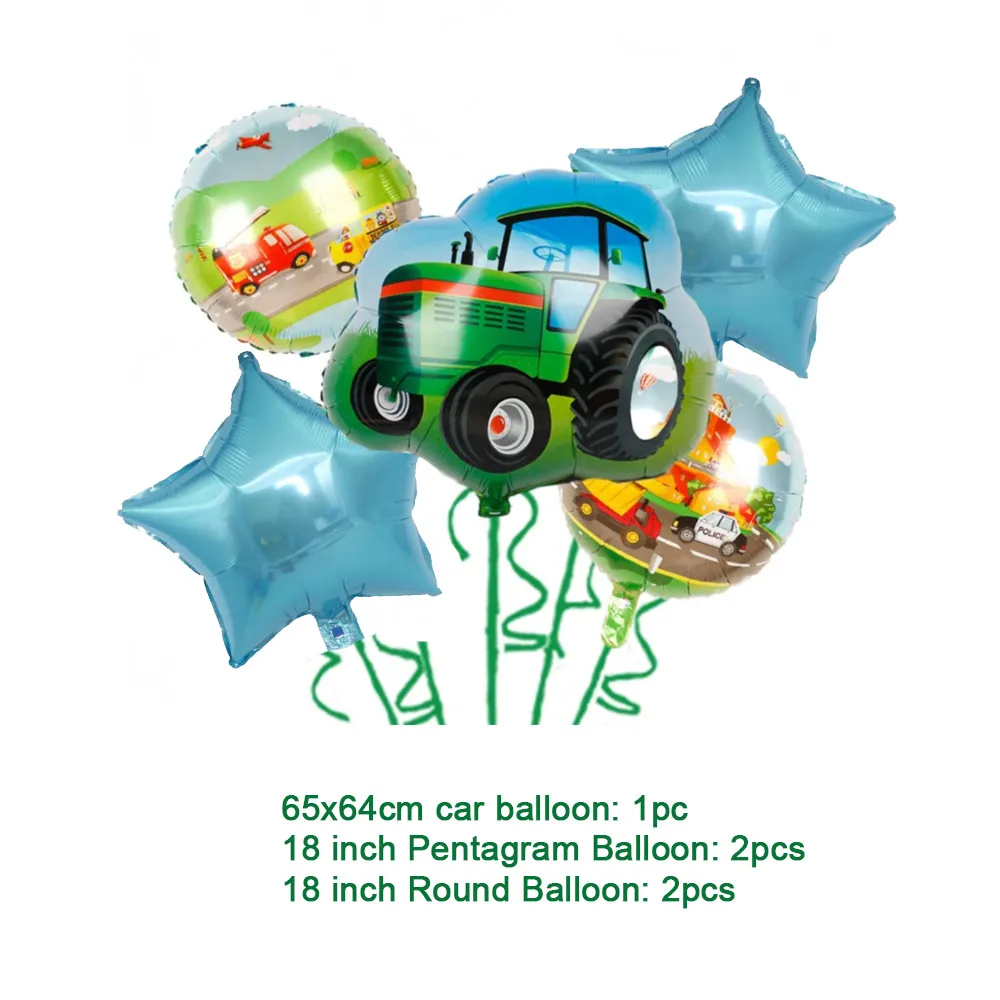 Grüne Bauernhof Traktor Thema Bagger Fahrzeug Geburtstag Party Dekoration Einweg Platte Banner Luftballons Baby Dusche Kinder Liefert – Detail 12