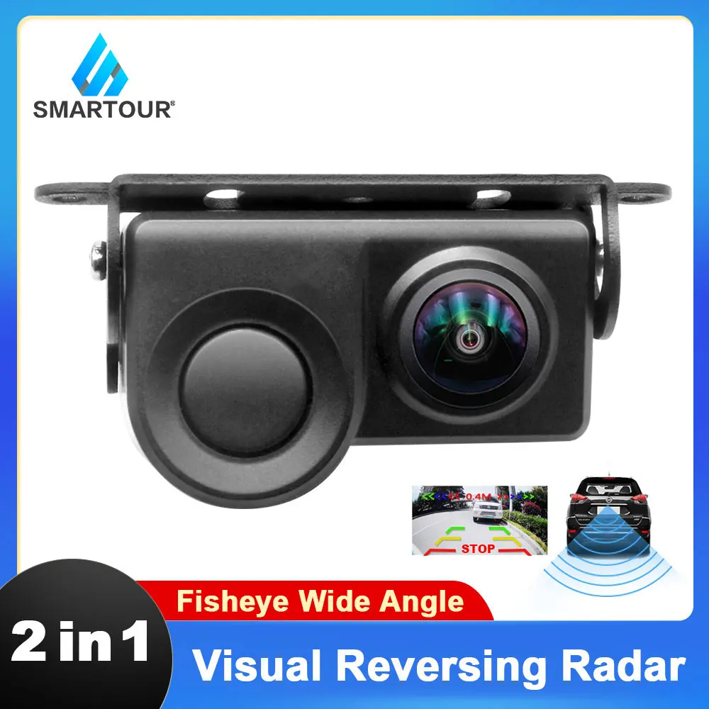 Caméra de surveillance GENERIQUE Caméra vision nocturne moniteur 2led  caméra recul voiture avec capteur stationnement radar