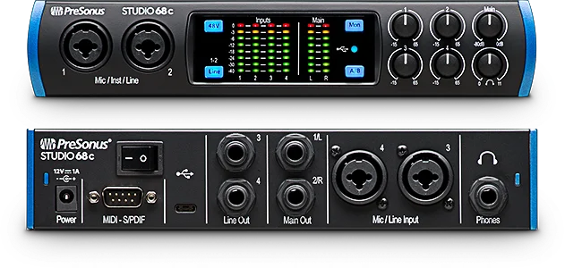 PreSonus Studio 1824c オーディオ/MIDIインターフェース 24Bit 192kHz 18入力/18出力USB-C互換 