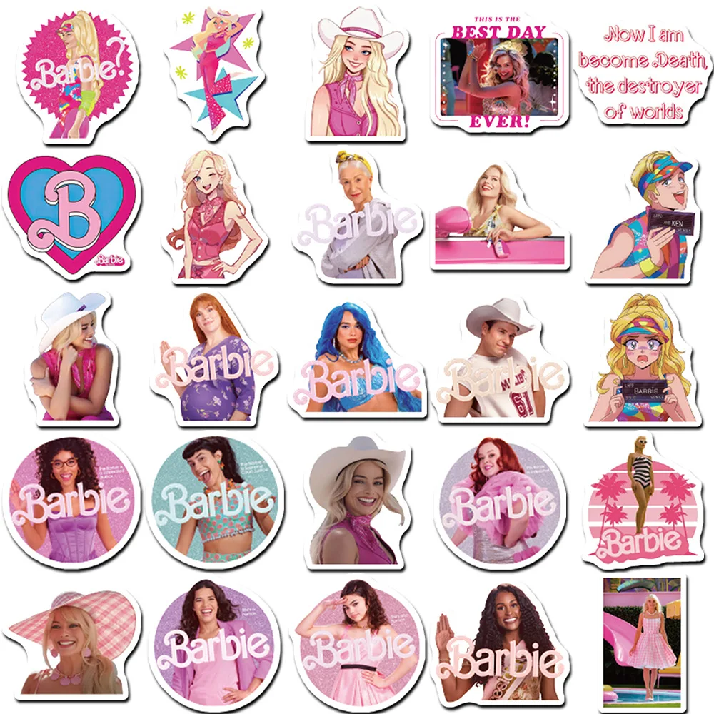 Autocollants créatifs du film Disney Barbie, 50 pièces, stickers, Margot  Robbie, pour étui de téléphone portable, bagage, ordinateur portable, tasse  d'eau, DIY bricolage - AliExpress