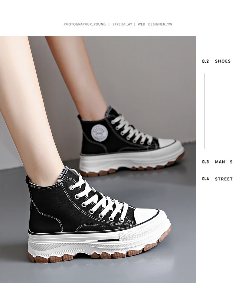 Detail view of the crystal fashion elements and lace-up canvas sneakers.