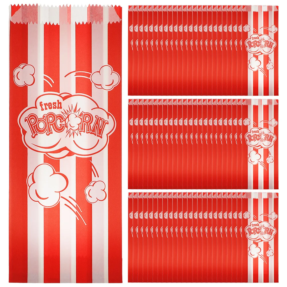 

50/100pcs Paper Popcorn Bags Snack Cookie Treats Storage Bag Outdoor Popcorn Carrying Cup Bulk Popcorn Containers Party Favor