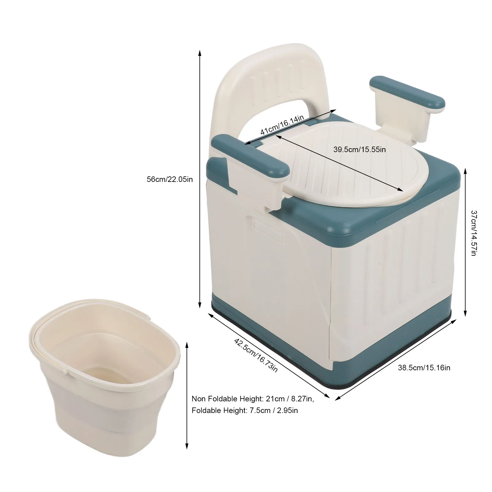 Adults Commode Chair Portable Toilet Odor Proof Foldable Bedside Commode Chair with Armrests for Home Bedroom Outdoor Activities 6