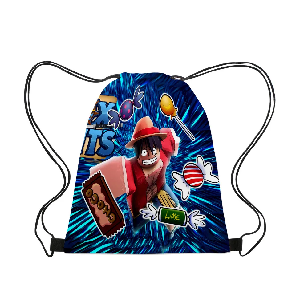 3D Nuovo Prodotto Roblox Game Blox Fruits School Bag Zaino Con Coulisse Cartone Animato Tasca Con Coulisse Regalo Di Compleanno Per Ragazze Bambini