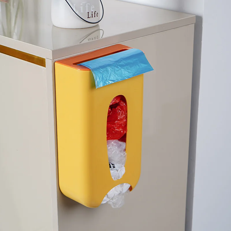 Home Garbage Bag Storage Box Kitchen Plastic Bag Storage Rack Wall