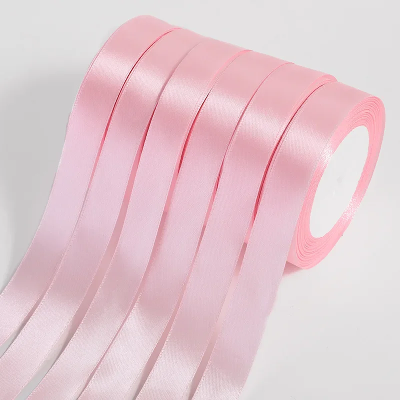 Elegant Pink Silk Satin Ribbon - 25 Yards for DIY Crafts, Gift Wrapping & Special Occasions