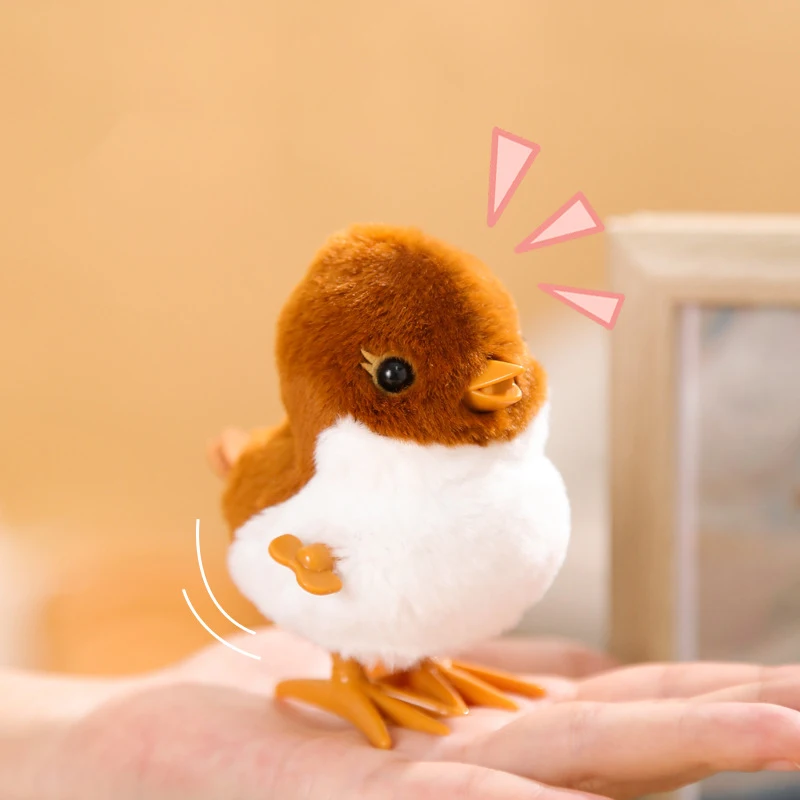 Wind Up Toy Wind Up Plush Toys 1pc Jumping Sparrow Bird Clockwork