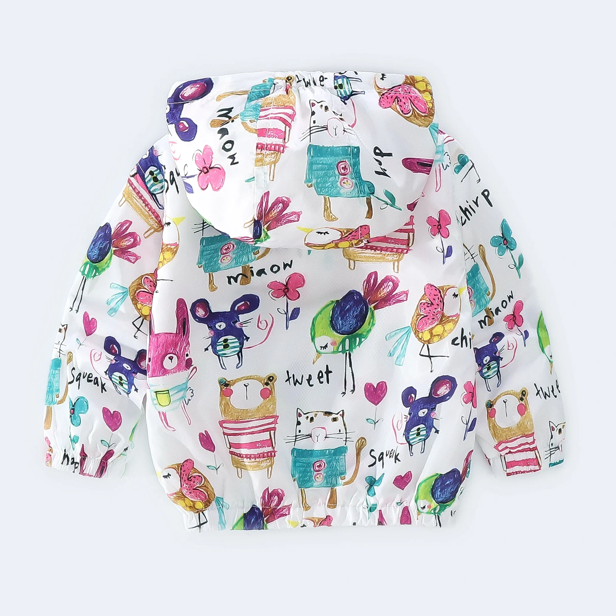 Spring And Autumn Children's Coat Foreign Trade Children's Wear Cute Cartoon Hooded Zipper Full Print Zoo Jacket children jacket
