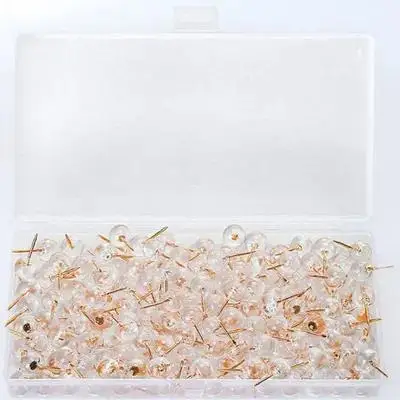 50Pcs 투명한 엄지 손가락 핀 소형 섬세한 푸시 핀 다기능 교체 가능 편리한 책상 액세서리
