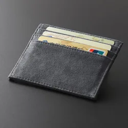 Premium Suede Leather Slim Wallet with Multi - Slot Card and Coin Pockets (Grey)