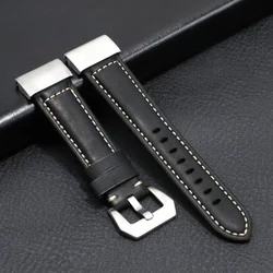 Genuine Leather QuickFit Watchband Strap - Premium 26mm/22mm - 26mm (Black - S)