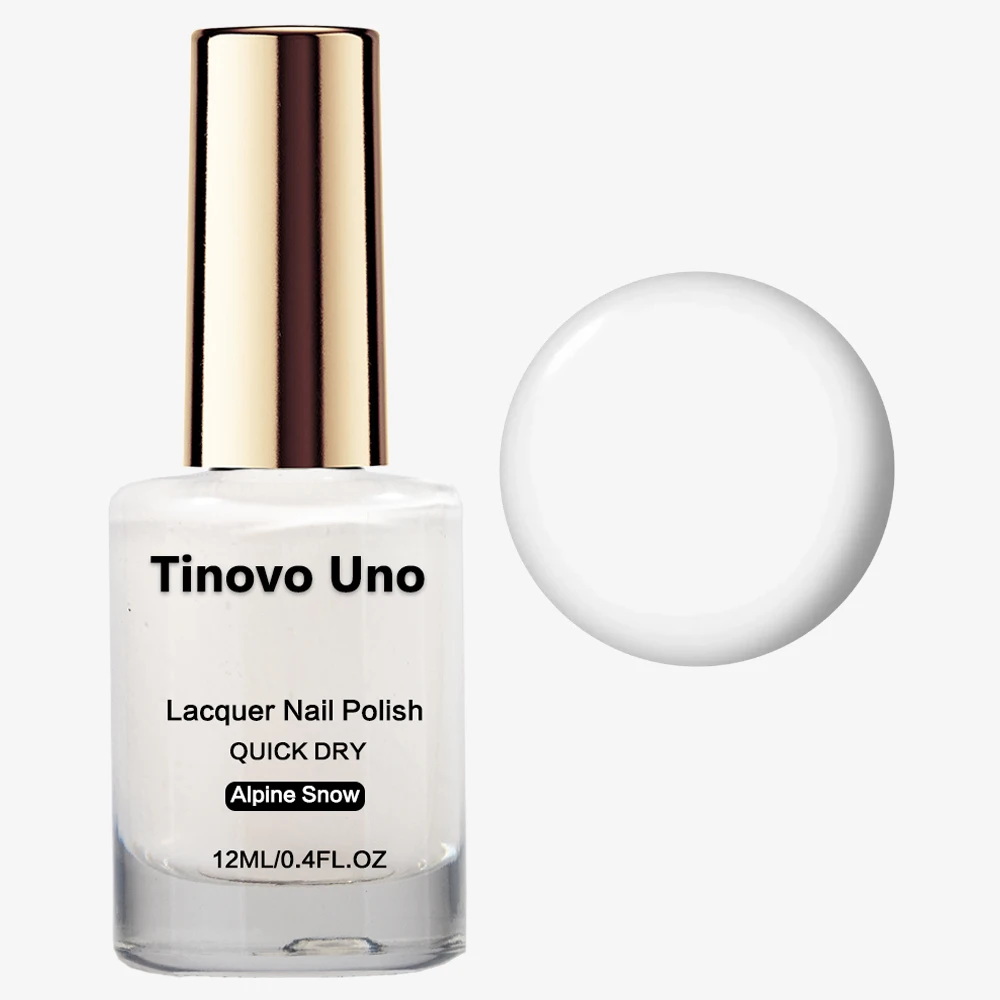 Tinovo Uno White Nail Polish Natural Dry Normal Nail Lacquer Strengthener Treatment Care 12ML Non-peeling Oil-based Nail Enamel 6