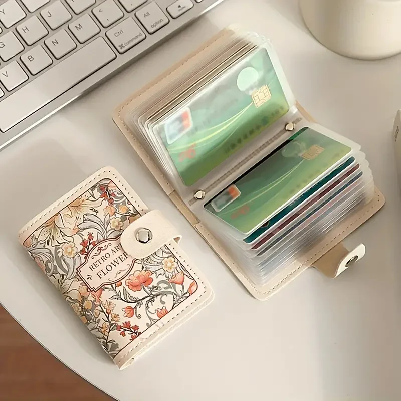 Elegant Multi-Slot Snap Closure Wallet - Compact ID & License Card Holder, Durable Organizer