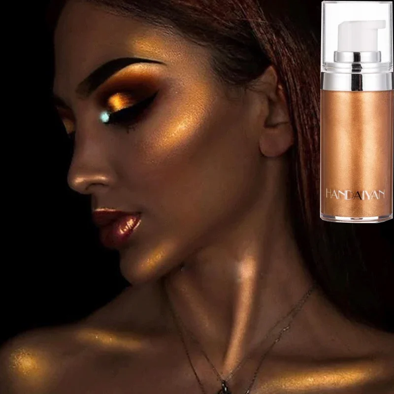 4 color bronze pearl white pearlescent fluorescent liquid highlighter spray illuminates the face and body to brighten highlights face highlighter