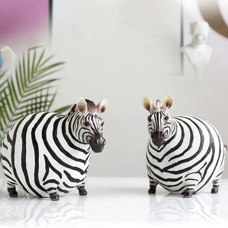 

New Creative Zebra Statue Zebra Home Decor Living Room Zebra Sculpture Wine TV Cabinet Ornament Crafts Abstract Animal Figurine