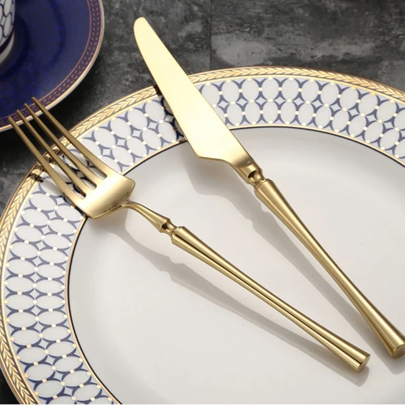 Bright Gold 18/10 Stainless Steel Luxury Cutlery Dinnerware Tableware Set - Image 4