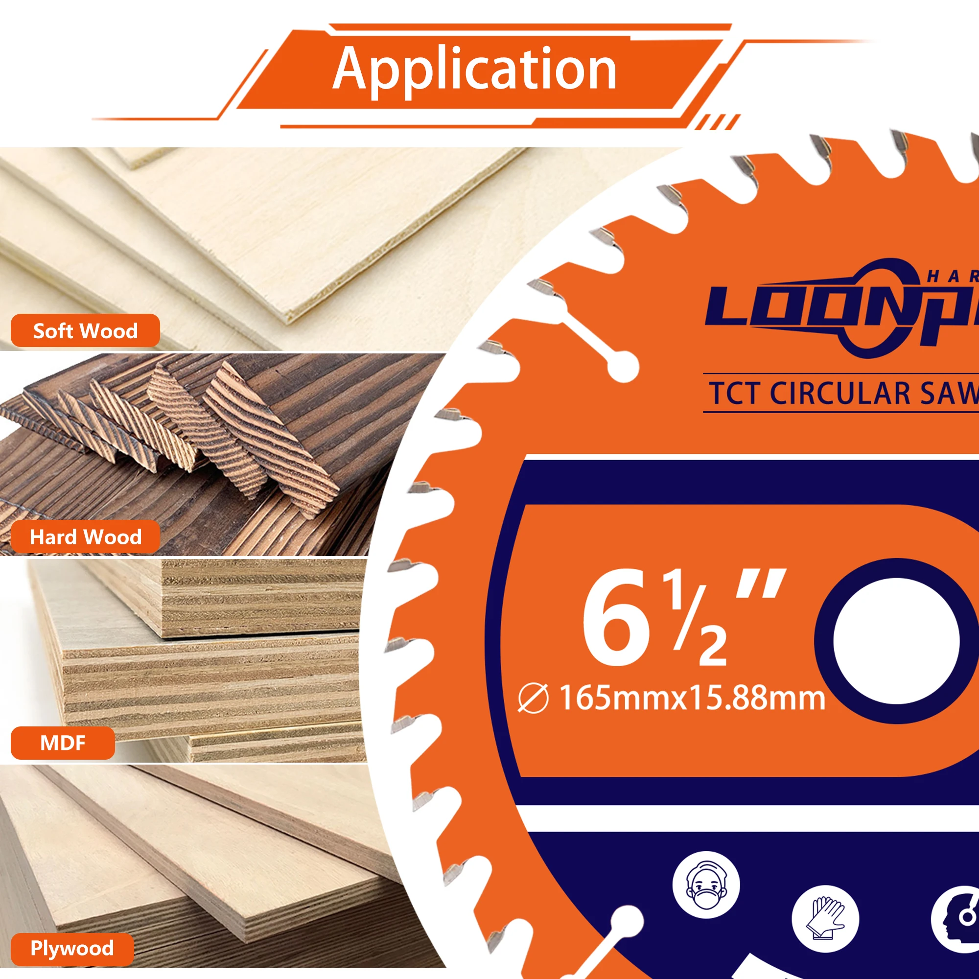 Loonpon TCT Hartmetall-Kreissägeblatt, Radscheiben, Holztrennscheibe, 115 140 165 184 254 mm, Holzbearbeitungs-Sägeblatt – Detail 14