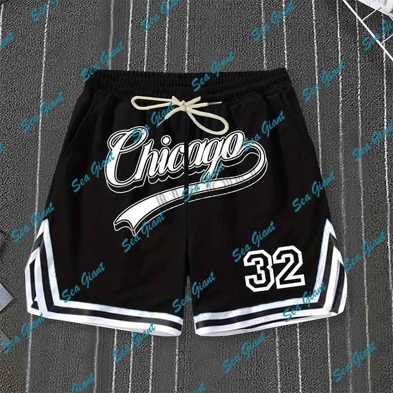 Summer New Women Men Chicago 32 Printed Baskerball Short Pants Jersey Casual Beach Fitness Fashion Sports Training Shorts