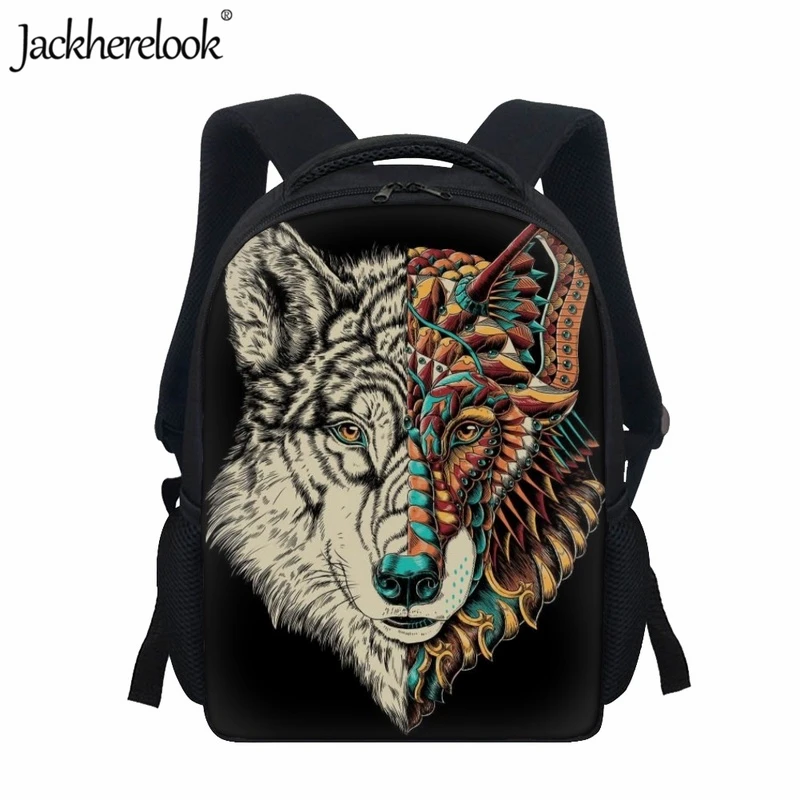

Jackherelook Kindergarten Kids School Bag Fashion Trend Wolf Pattern 3D Printing Book Bag Popular Backpack for Pupils Knapsack