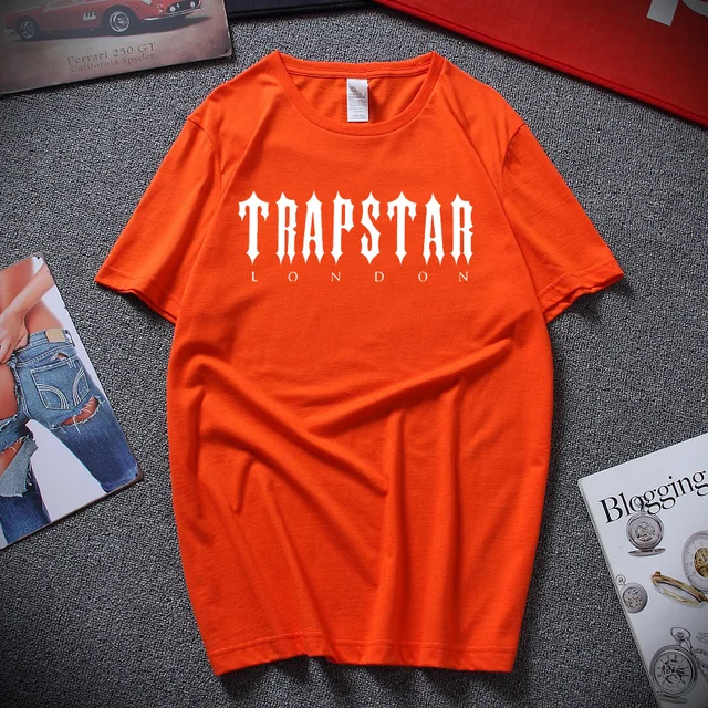 Limited New Trapstar London Men's Clothing T-Shirt XS-2XL Men Woman fashion t-shirt men cotton brand teeshirt Orange