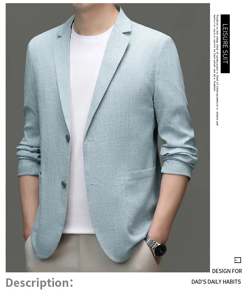 Slim Fit Herrenanzüge & Blazer 2026 Frühling Sommer Lässige Oberteile Kleine Anzugjacken Jugendmode Einfarbige Einreihige Mäntel – Detail 17
