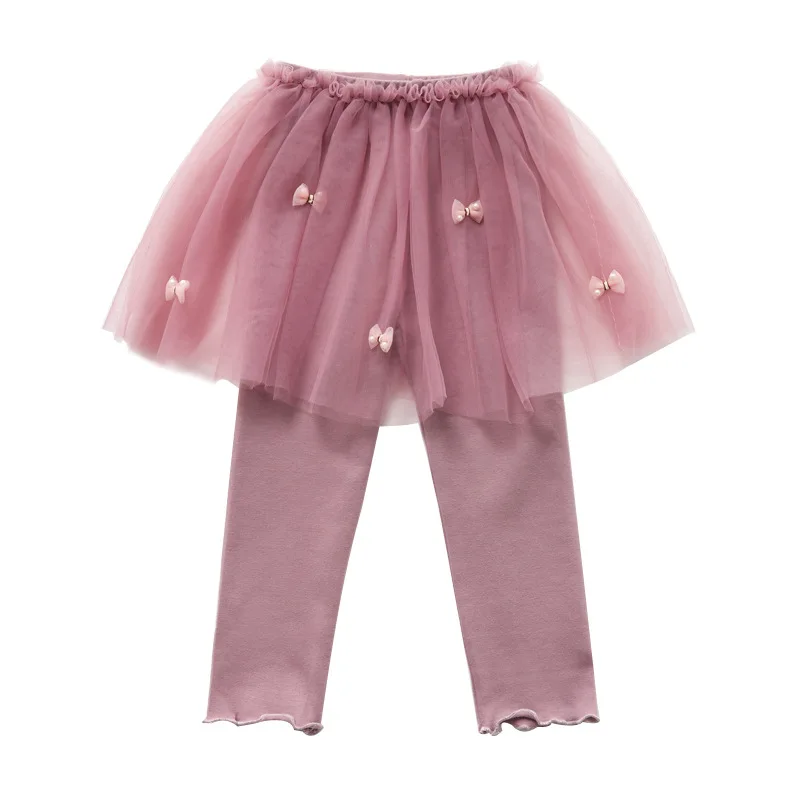 Autumn spirng bow girls bottoming children leggings dress baby kid children 3-8year lace cotton solid pant skirt 100-140 new girls pants,kids pants