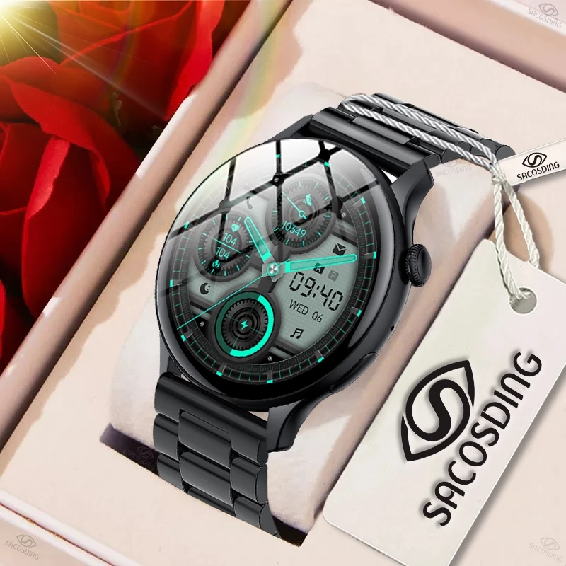 

SACOSDING Watch Women Men 466*466 AMOLED Display Clock Monitor Call IP68 Waterproof Sports Watches Couple