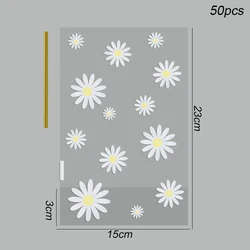 Daisy Flower Transparent Candy Bags - Elegant Event & Gift Packaging Solutions - As picture (A02-L-50pcs)