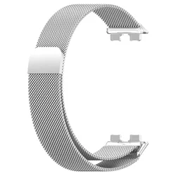 Premium Metal Milanese Magnetic Strap Loop - Steel Bracelet Replacement Accessory - Huawei Band 8 (Silver)