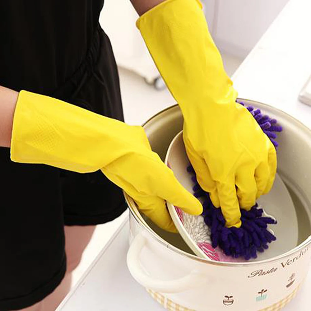 Household Dishwashing Gloves Long Sleeve Thickened Waterproof Non Slip Kitchen Wash Dishes Housekeeping dishwashing gloves cleaning gloves