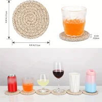 9pcs/pack 8 Coasters with 1 Stand, Cotton Absorbent Coasters, Minimalist Home Decoration Coaster Set, Wooden Tabletop Protection 2