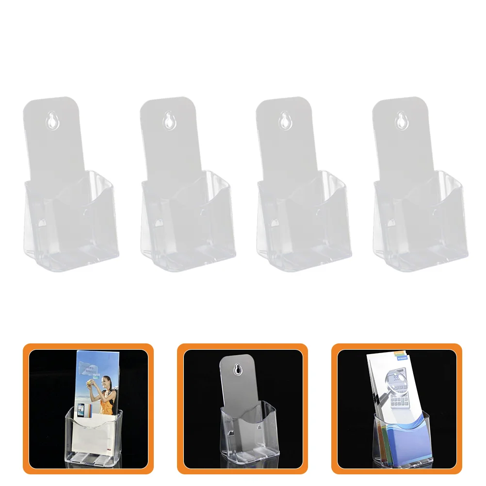 4 Pcs Acrylic Literature Holder Flyer Pamphlet Rack Acrylic Display Stand Brochure Stand Flyer Holder Rack acrylic sign holder