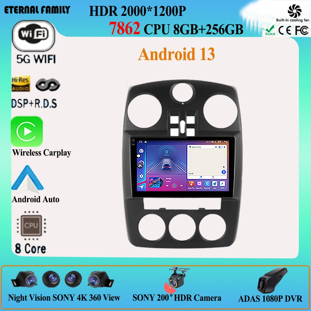 

7862 For Chrysler PT Cruiser 2000-2010 Din Android Radio Stereo GPS Navigation Head Unit Autoradio Carplay Car Multimedia Player