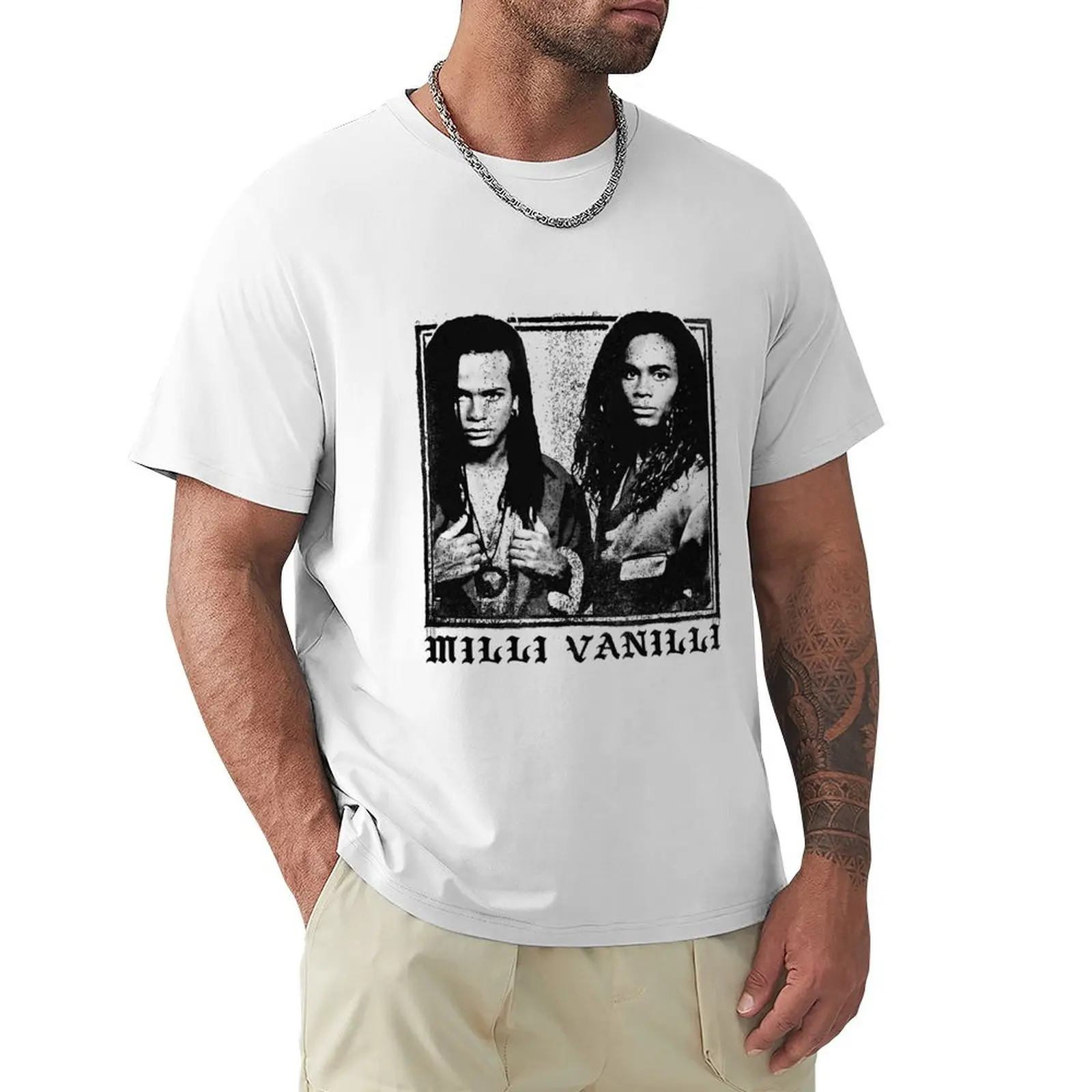 

Milli Vanilli - Faded Style Vintage Look Design Tribute T-Shirt cute clothes plain korean fashion Short sleeve tee men