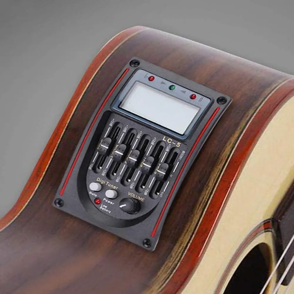 

Piezo Pickup Easy to Install Acoustic Guitar Pickup 6.35mm Output Volume Control Lightweight Clear Screen Active Guitar Pickup