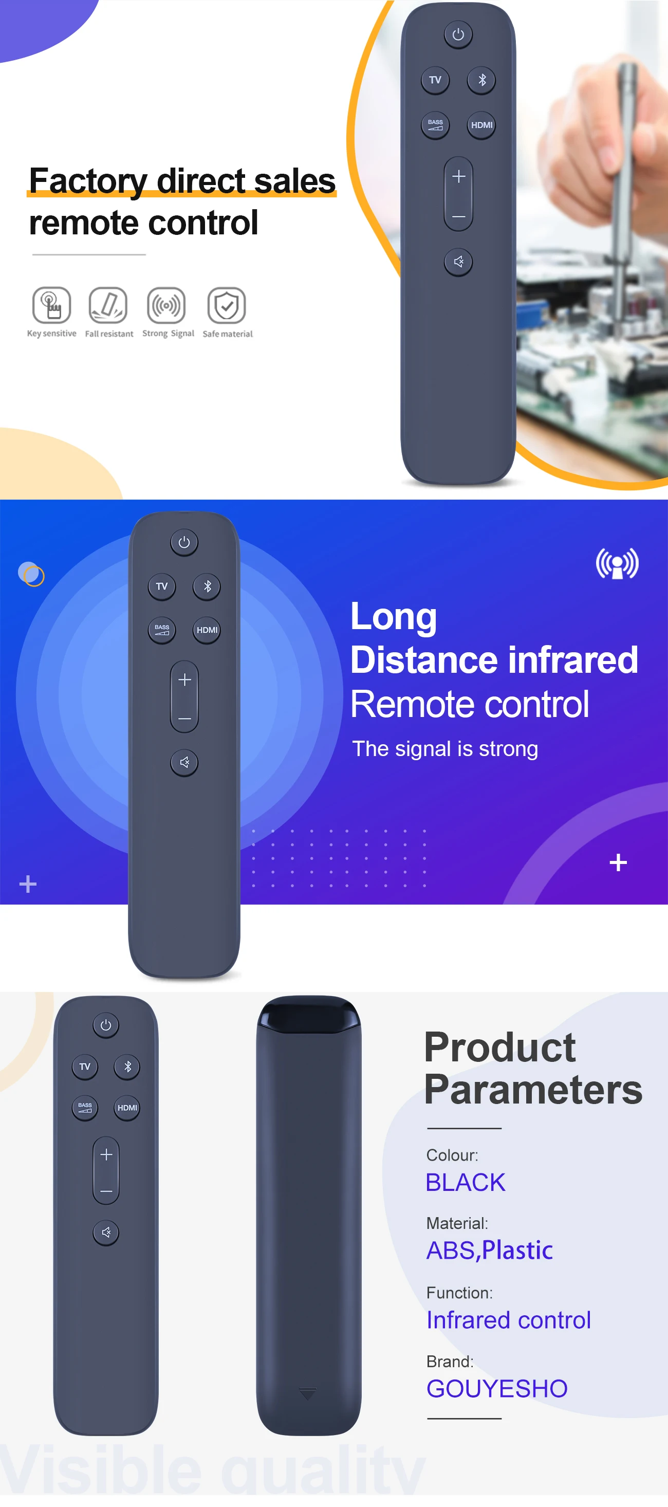 Description Picture 2 of itemNew Original Remote Control for JBL BAR 5.0 BAR 5.1 BAR 2.0 Channel Sound Bar Speaker System