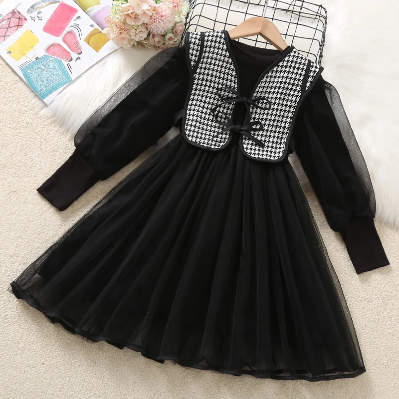 

Teenagers Elegant Plaid Dresses for Girls Party Dress Kids School Costumes Spring Children Baby Clothes Vestidos 6 8 10 12 Years