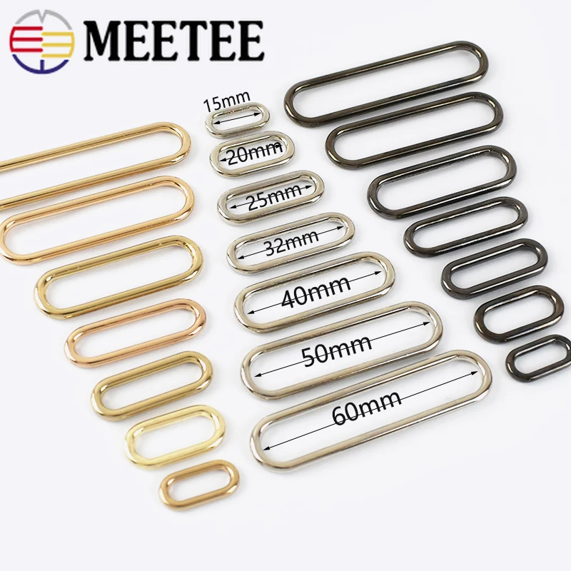 10/20Pcs 15-60mm 4mmThick Metal O Ring Buckle Shoes Bag Belt Buckles Strap  Circle Hook