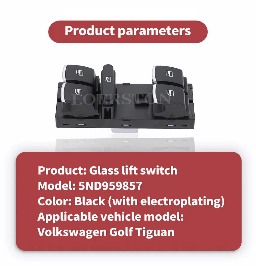 Power Window Switch 5ND959857 Master Switch Control Button for VW Jetta Tiguan Golf GTI MK5 MK6 Passat B6 CC Seat Leon MK2